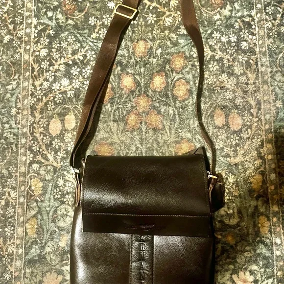 Giorgio Armani Brown Crossbody Leather Bag - Picture 9 of 12